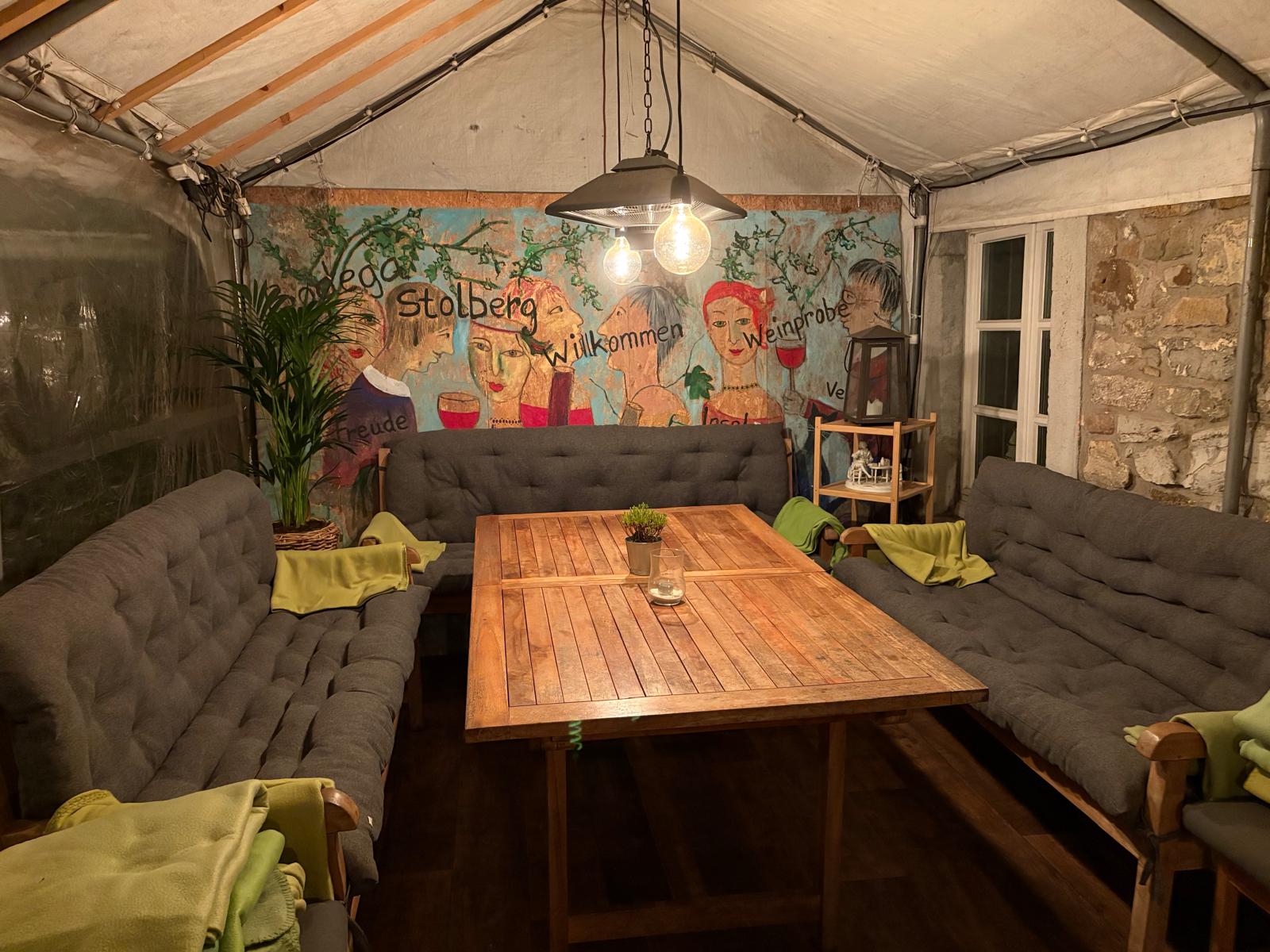 Terrasse der Bodega Stolberg